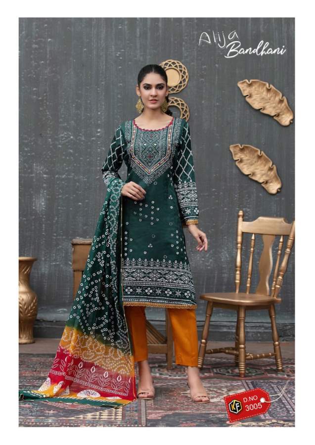 Keval Alija Bandhani Nx Karachi Cotton Dress Material